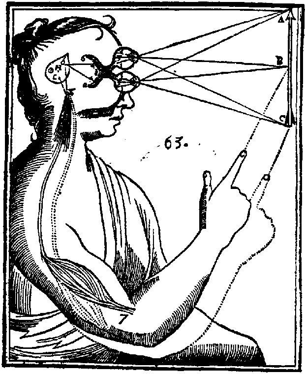 Figure from page 81 line drawing L'homme...et un traitte de la formation du foetus du mesme autheur Rene Descartes. Abbildung: Published: 1664 [CC BY 4.0 (http://creativecommons.org/licenses/by/4.0)], via Wikimedia Commons